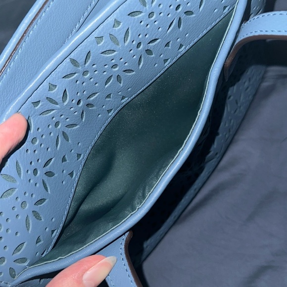 Coach Teal Taylor Eyelet Leather Carryall - Picture 9 of 16